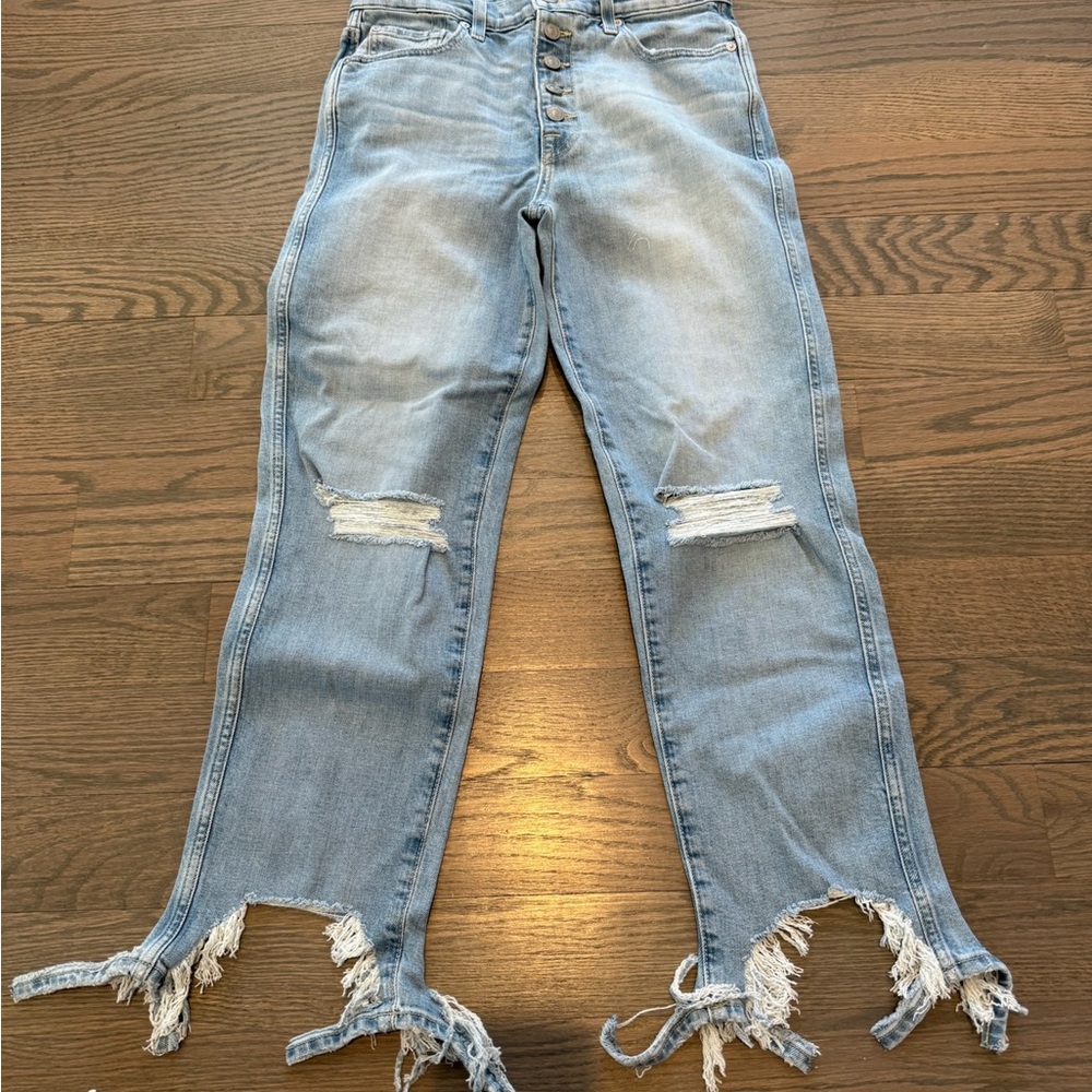 NWT 7 for All Mankind Distressed Light Blue Women's Jeans